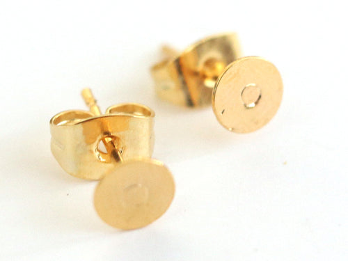 Achat Paire de puces d'oreilles avec embouts - doré à l'or fin