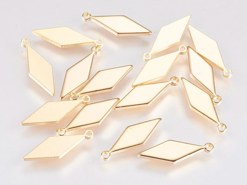achat Pendentif losange allongé - doré à l'or fin