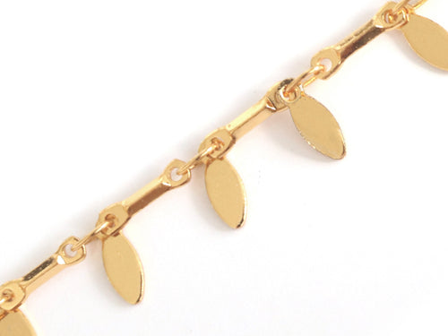 Achat Chaîne fantaisie petites pendeloques - doré à l'or fin 24 K x 20 cm