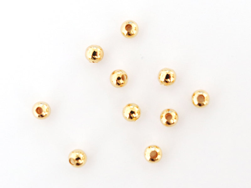 achat Lot de 50 perles rondes 4mm  - dorées à l'or fin