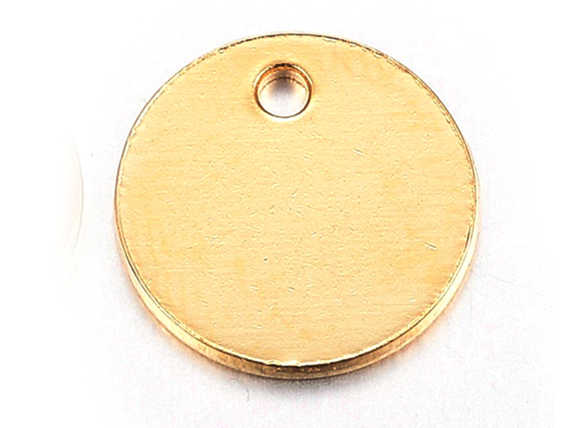 Achat Pendentif sequin rond 8mm - doré à l'or fin 18K