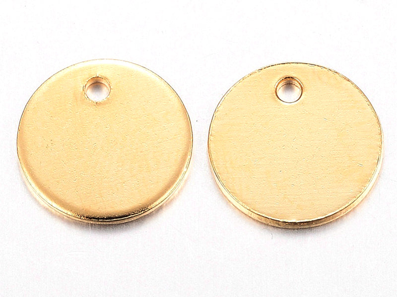 Achat Pendentif sequin rond 8mm - doré à l'or fin 18K