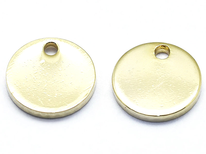 achat Pendentif sequin rond 8mm - doré à l'or fin 18K