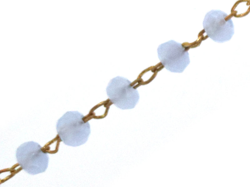 Achat Chaine laiton avec perles en verre - bleu lavande