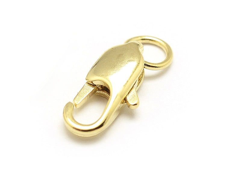 Achat Fermoir mousqueton allongé 11mm avec anneau - doré à l'or fin
