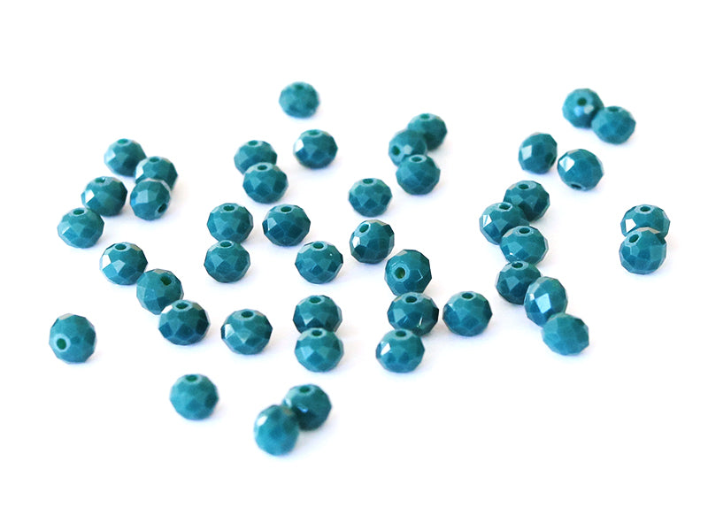 achat Lot de 50 perles à facettes en verre 8x6 mm - vert sapin
