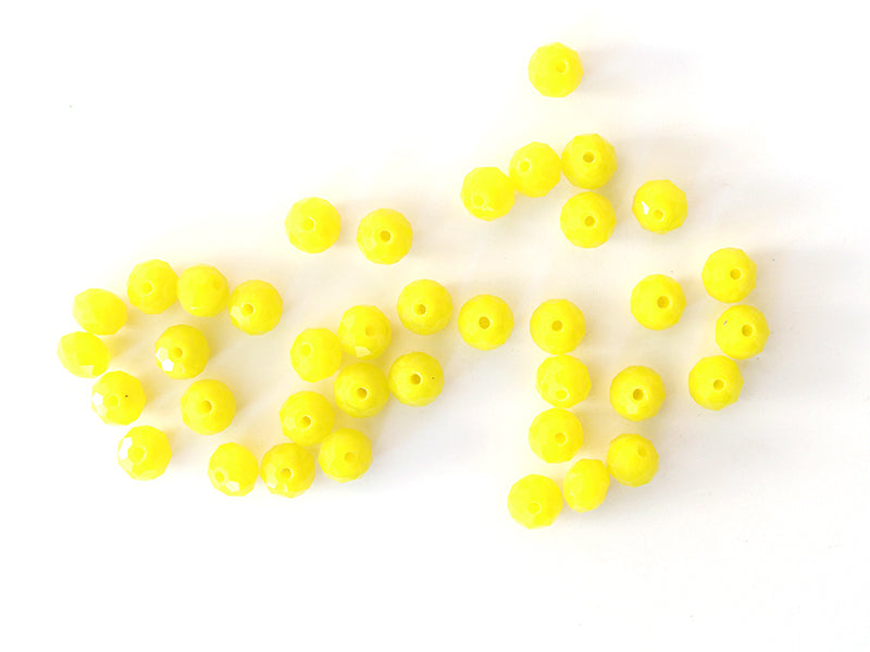 Achat Lot de 50 perles à facettes en verre 4x6 mm - jaune