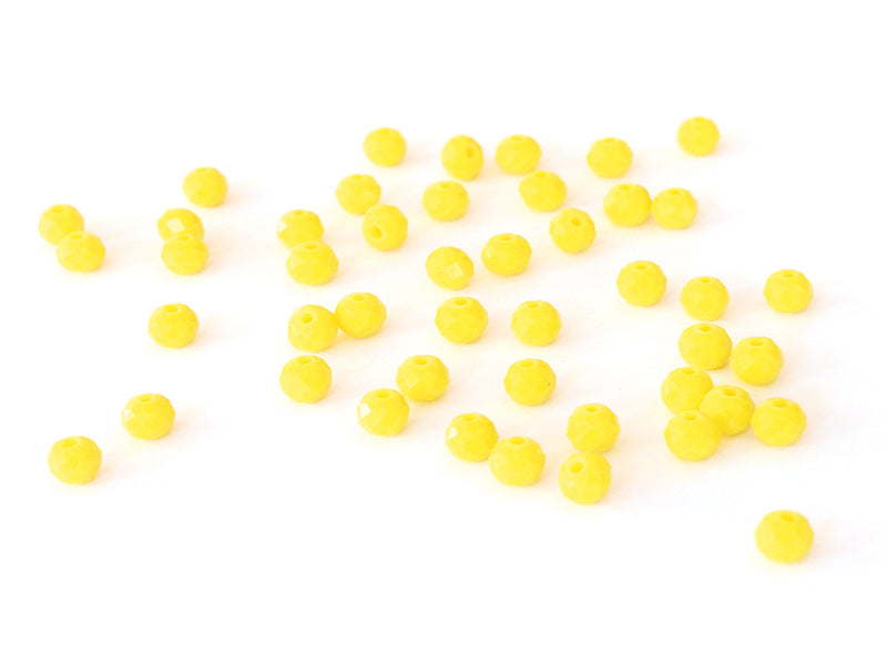 Achat Lot de 50 perles à facettes en verre 4x6 mm - jaune