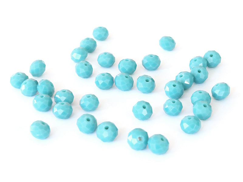 Achat Lot de 50 perles à facettes en verre 4x6 mm - vert d'eau