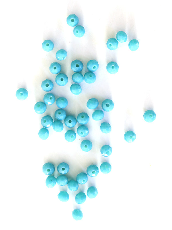 Achat Lot de 50 perles à facettes en verre 4x6 mm - vert d'eau