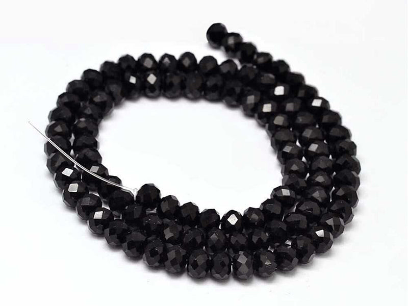 achat Lot de 50 perles à facettes en verre 4x6 mm - noir