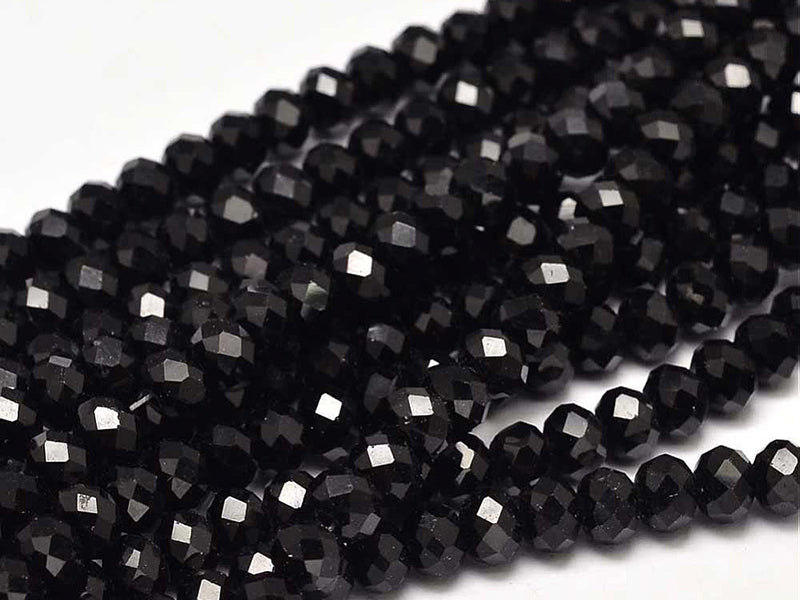 achat Lot de 50 perles à facettes en verre 4x6 mm - noir
