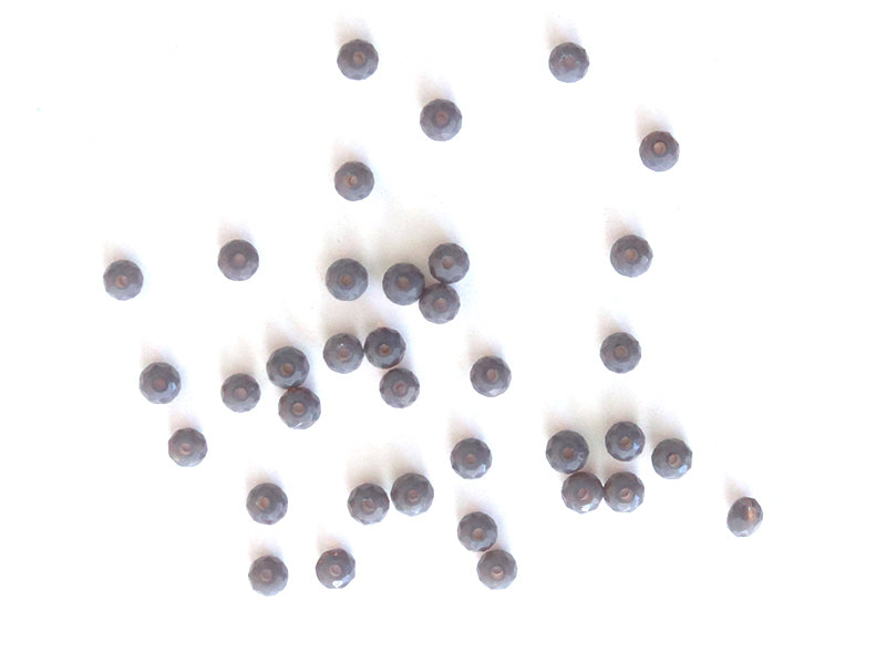Achat Lot de 50 perles à facettes en verre 4x6 mm - gris