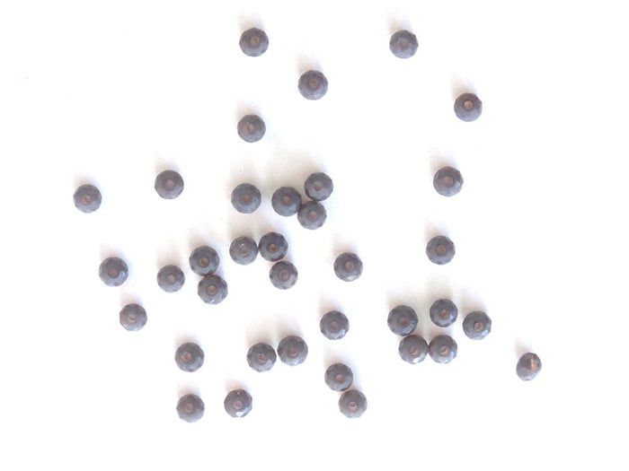 Achat Lot de 50 perles à facettes en verre 4x6 mm - gris