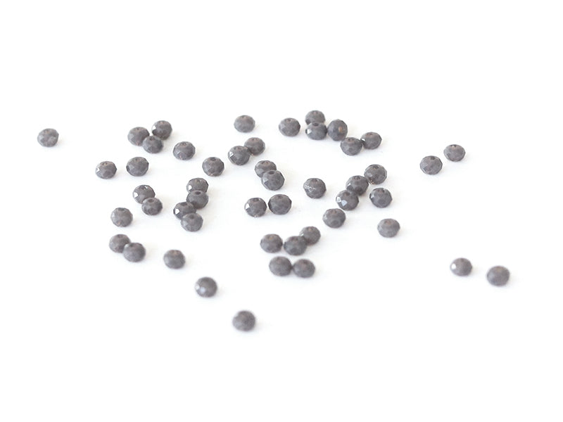 Achat Lot de 50 perles à facettes en verre 4x6 mm - gris