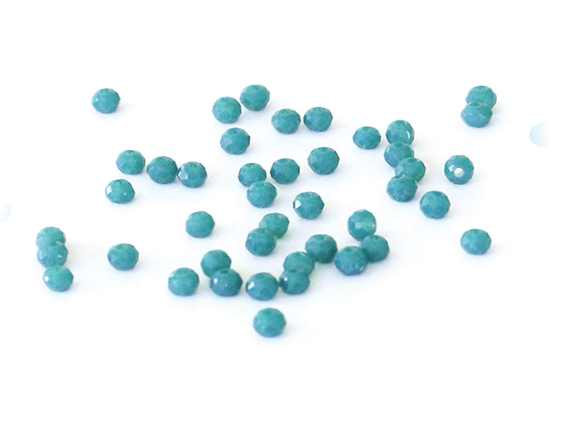 Achat Lot de 50 perles à facettes en verre 4x6 mm - bleu canard
