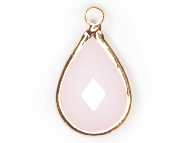 Achat Pendentif goutte en verre à facettes - rose
