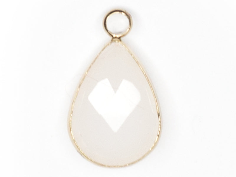 Achat Pendentif goutte en verre à facettes - blanc