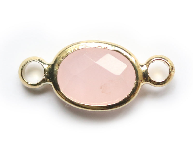 Achat Connecteur ovale à facettes 15mm - rose