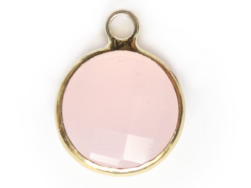 Achat Pendentif rond en verre à facettes 10mm  - rose