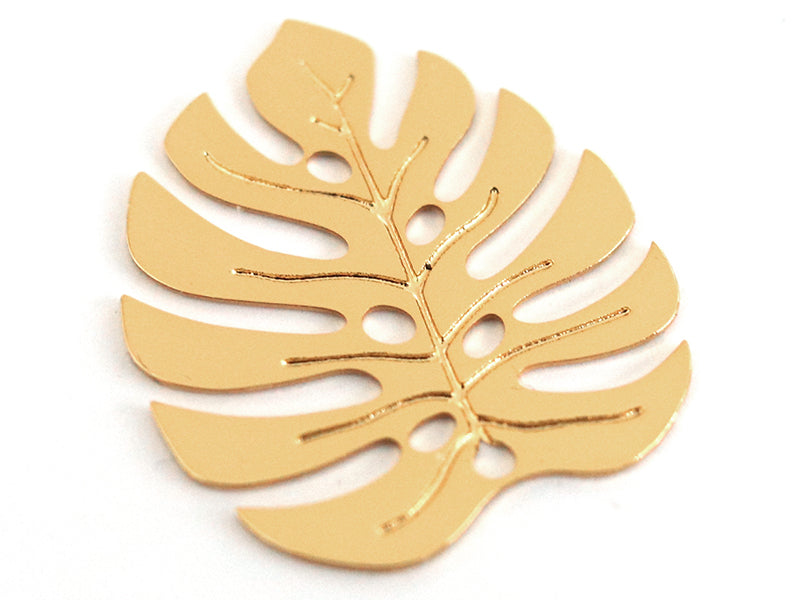 achat Pendentif feuille de monstera - doré à l'or fin 24K