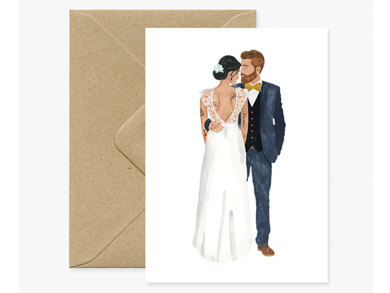 Achat Carte aquarelle - Les mariés - ATWS