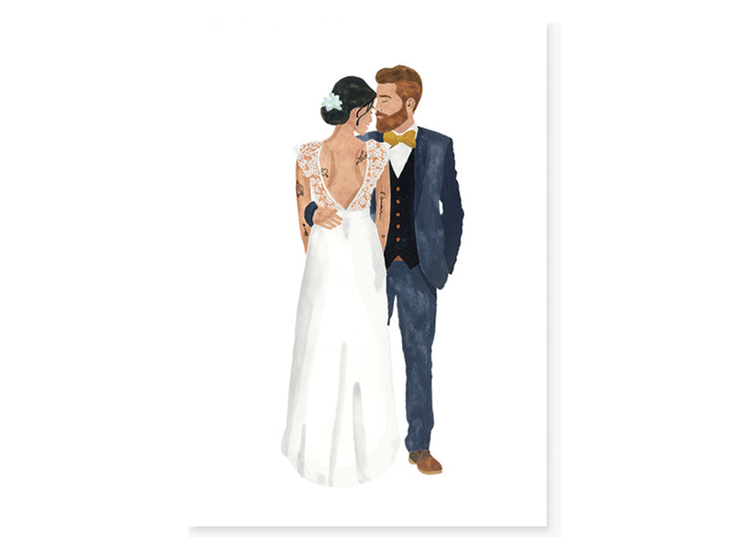 Achat Carte aquarelle - Les mariés - ATWS