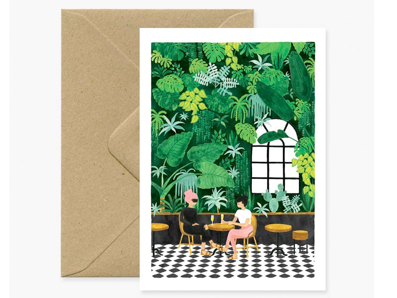 Achat Carte aquarelle - Café en terrasse - ATWS