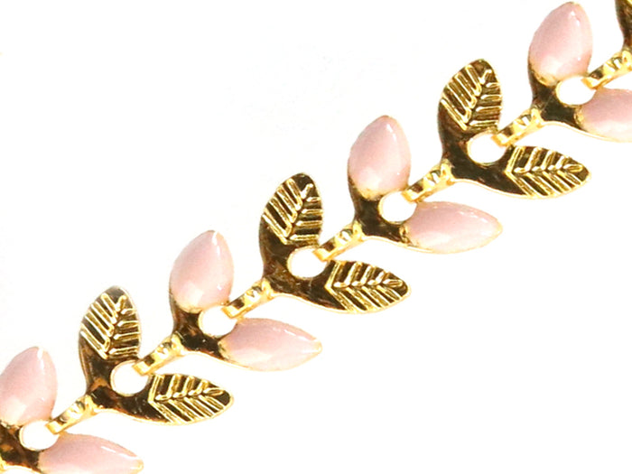 Achat Chaîne épi émaillée - alternance rose et doré