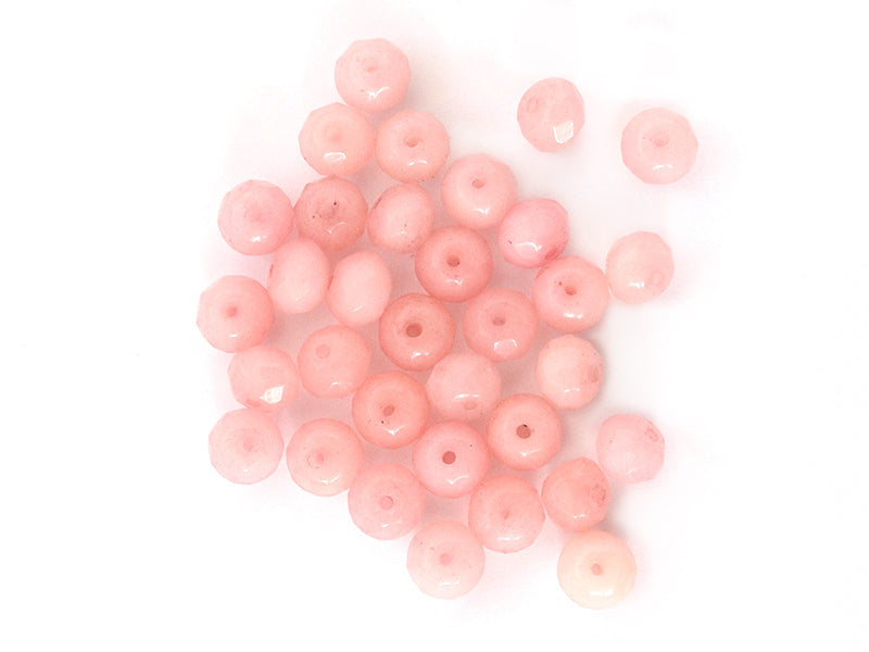Achat Lot de 50 perles à facettes en verre 8x6 mm - rose