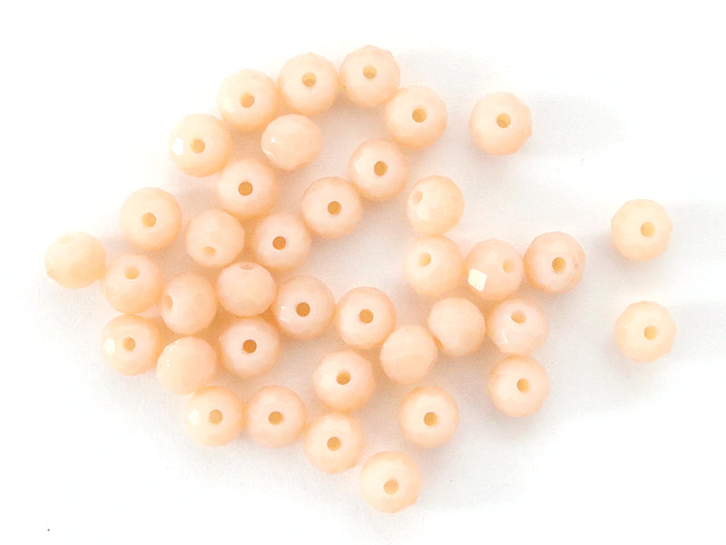 Achat Lot de 50 perles à facettes en verre 4x6 mm - beige