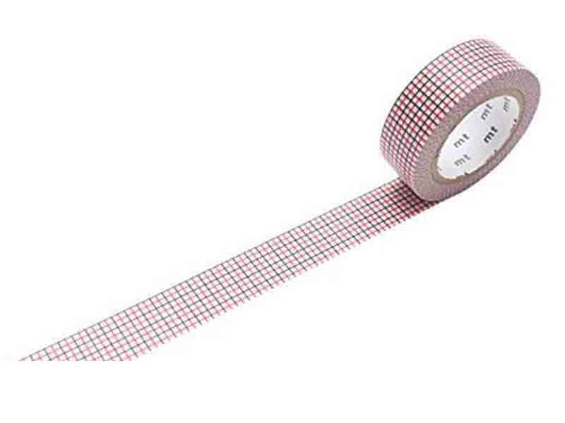 Achat Masking tape motif - Quadrillé noir et rouge