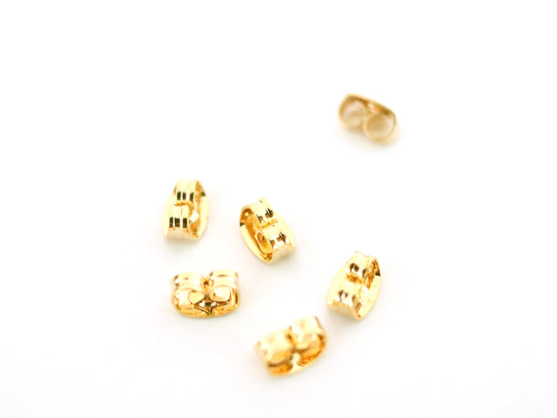 Achat Paire de fermoirs papillon -/ embouts pour boucle d'oreille -  dorée à l'or fin