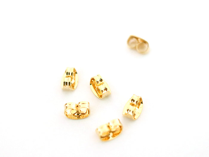 Achat Paire de fermoirs papillon -/ embouts pour boucle d'oreille -  dorée à l'or fin