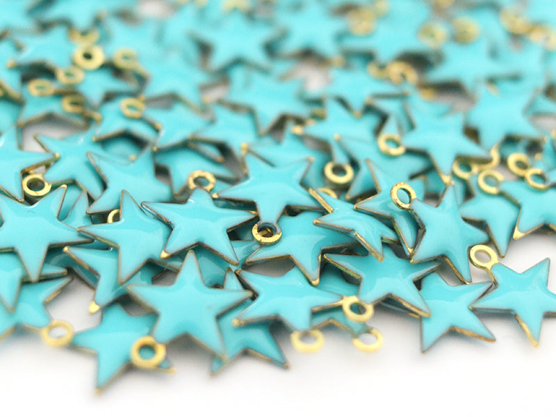 achat Breloque étoile émaillée - turquoise
