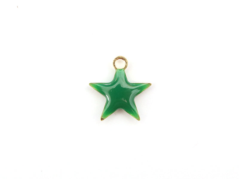 Achat Breloque étoile émaillée - vert