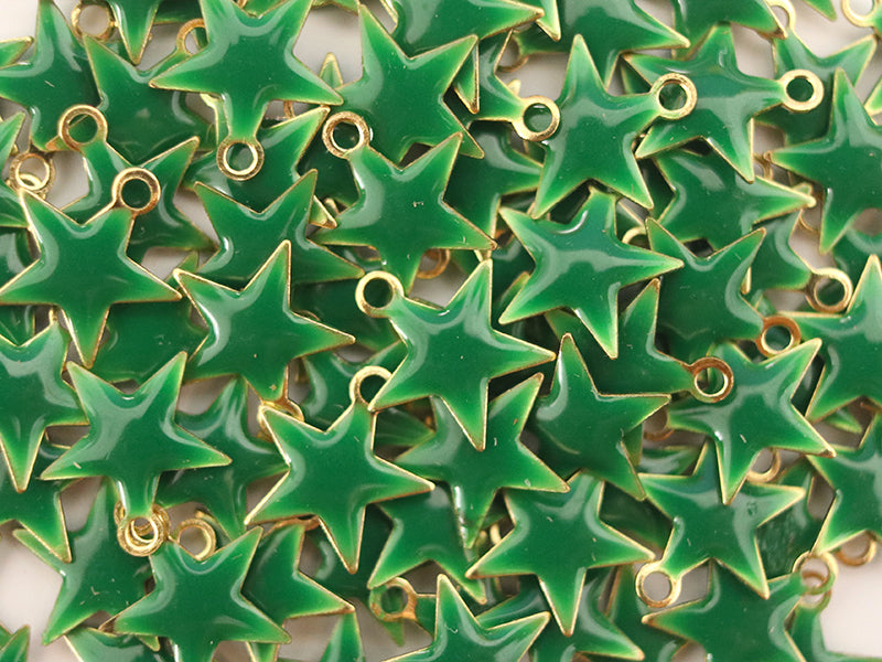 achat Breloque étoile émaillée - vert