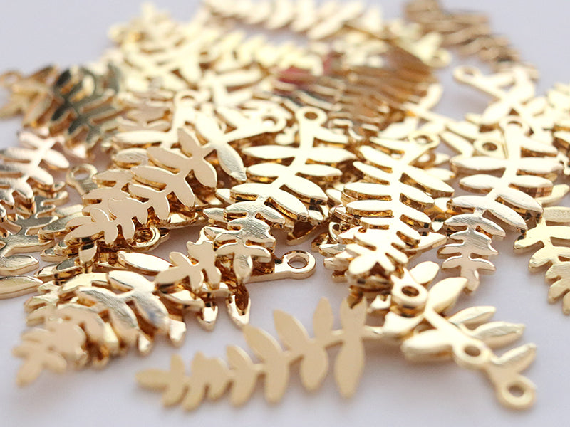 achat Pendentif feuille - doré à l'or fin