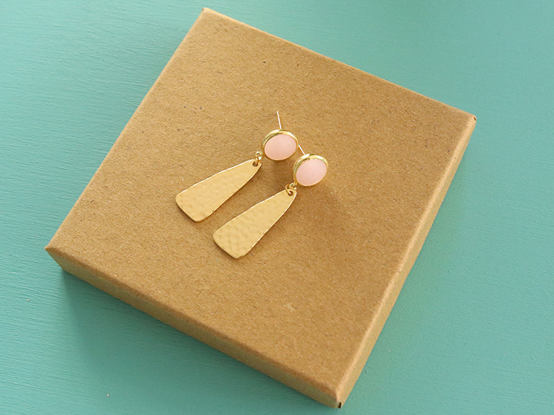 achat Boucles d'oreilles Raphaëlle rose - Kit bijoux précieux dorés à l'or fin
