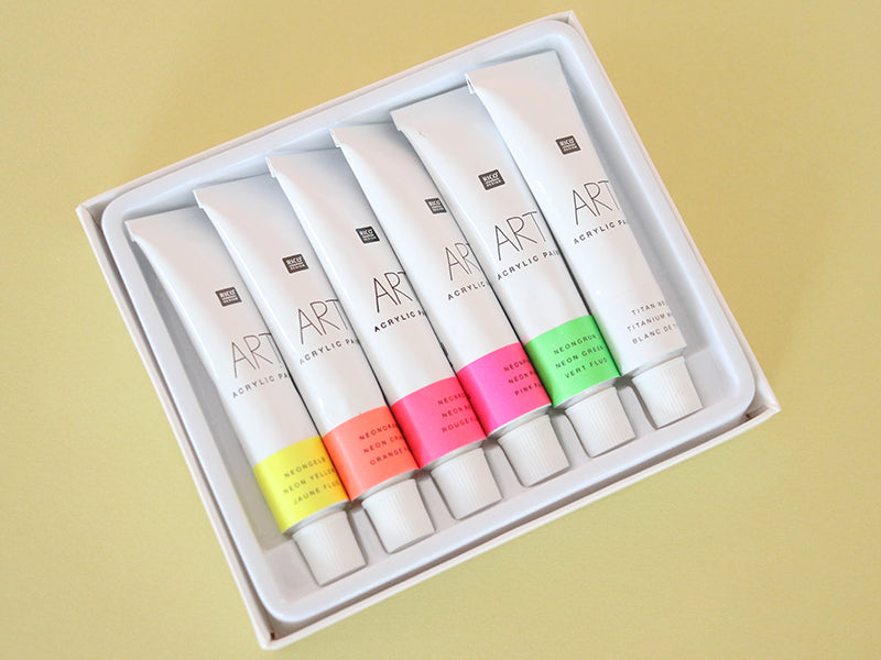 achat Set de 6 tubes de peinture acrylique - néon