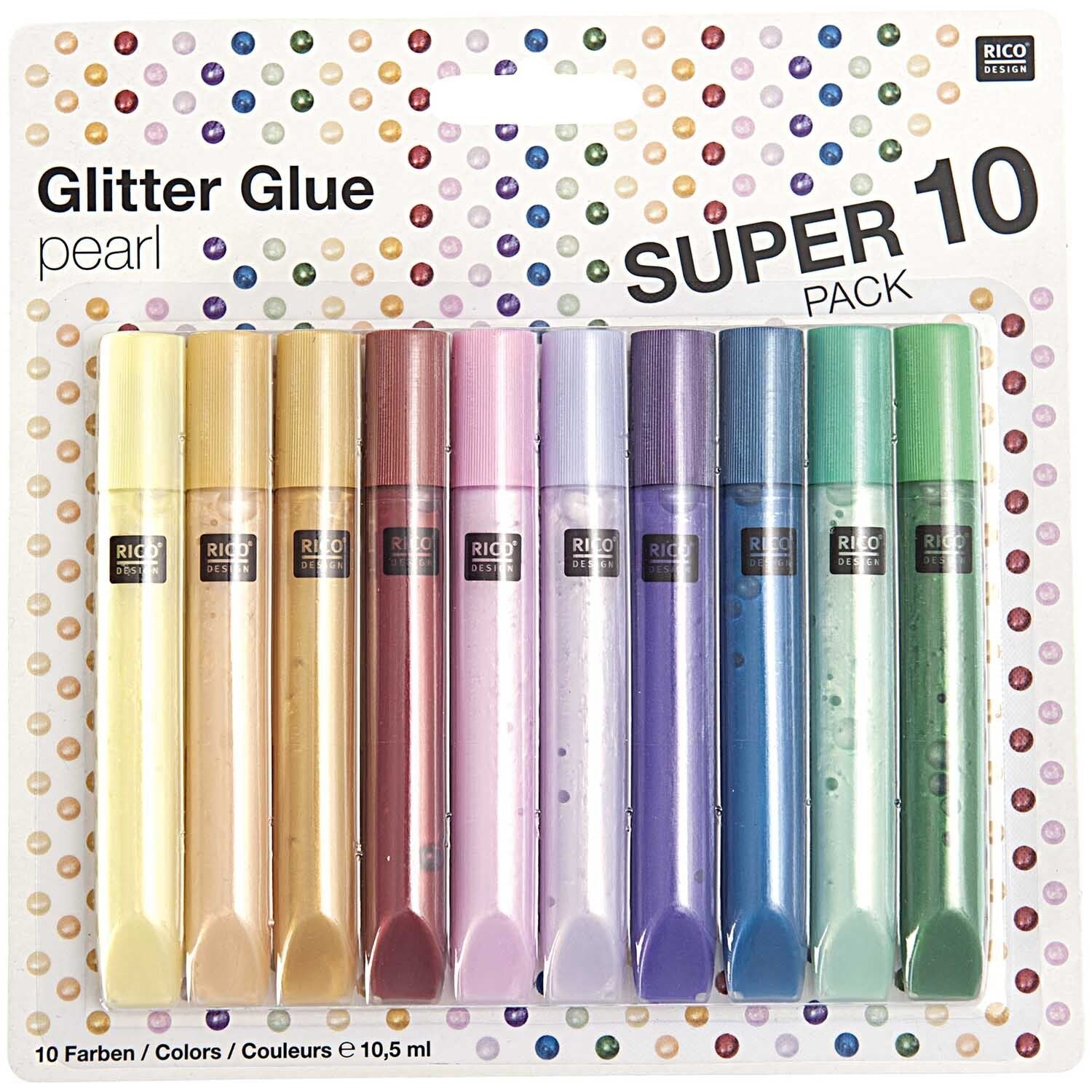 Achat Lot de 10 stylos glitter glue - colle paillettes  - couleurs nacrées