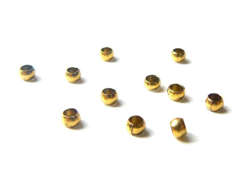 Achat 10 perles à écraser dorées