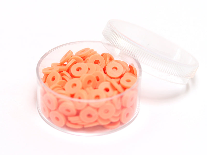 Achat Boite de perles rondelles heishi 6 mm - orange corail