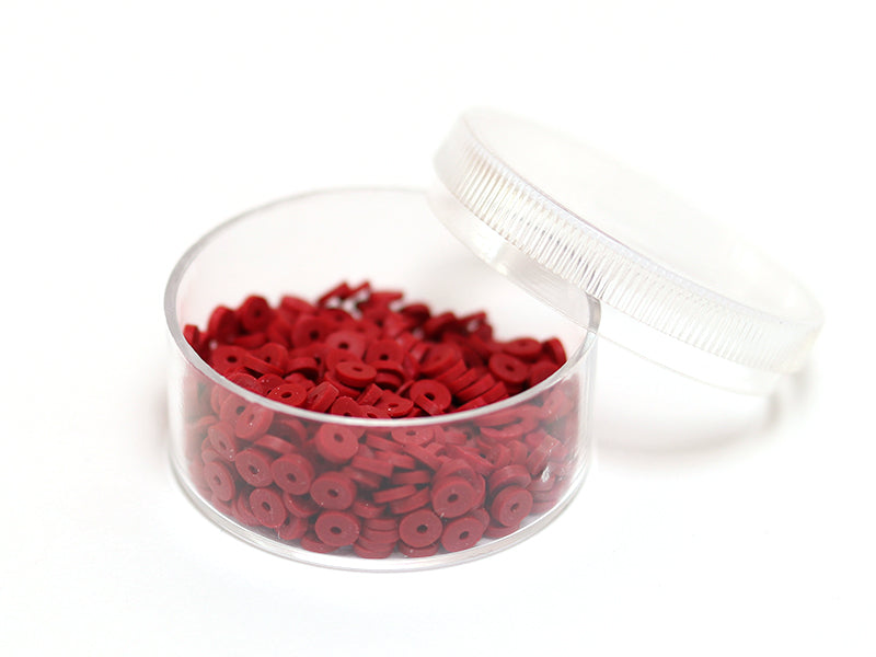 Achat Boite de perles rondelles heishi 3 mm - rouge marsala