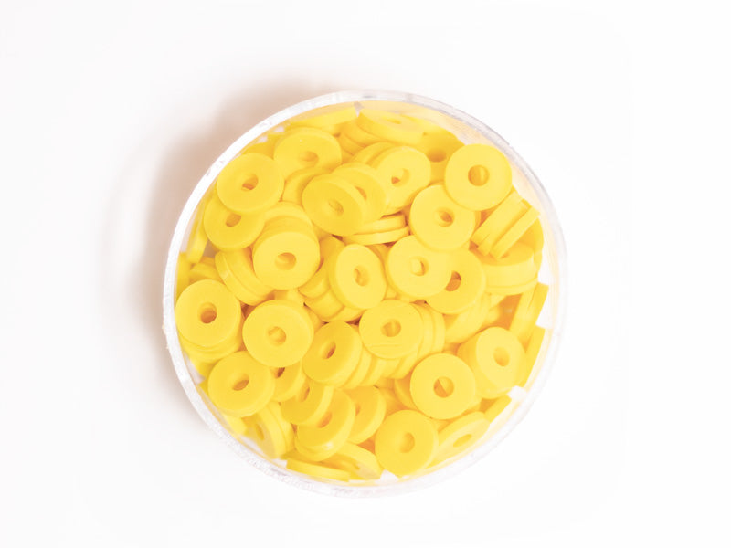 Achat Boite de perles rondelles heishi 6 mm - Jaune
