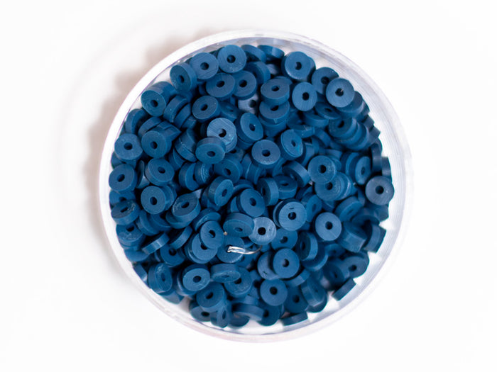 Achat Boite de perles rondelles heishi 3 mm -  bleu acier