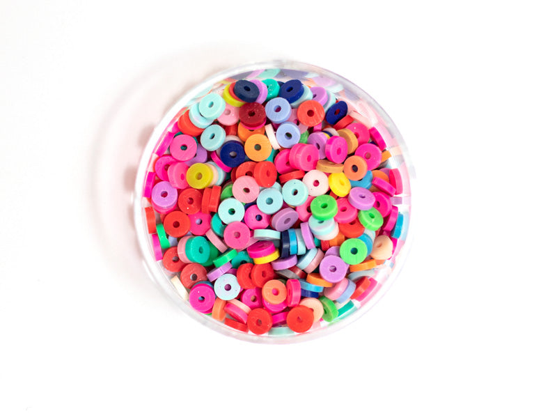 Achat Boite de perles rondelles heishi 3 mm - Mix de couleurs pop
