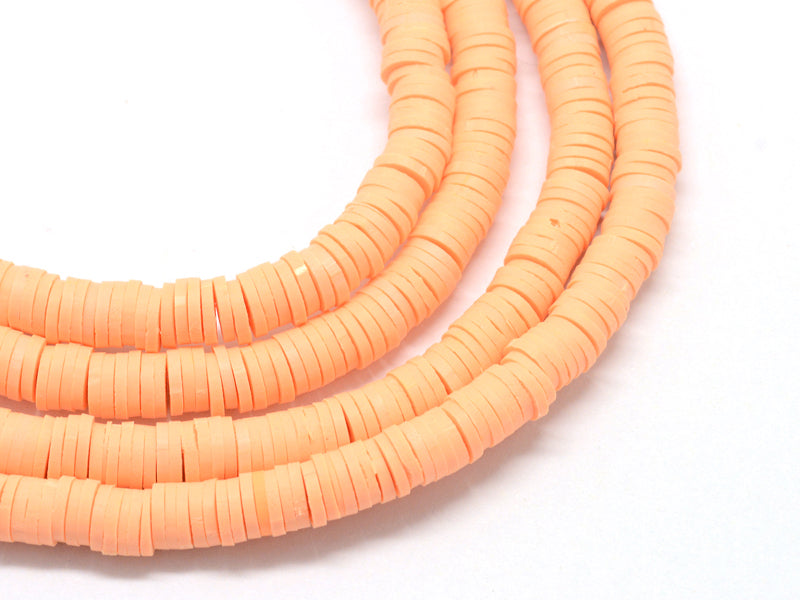 achat Boite de perles rondelles heishi 6 mm - orange abricot