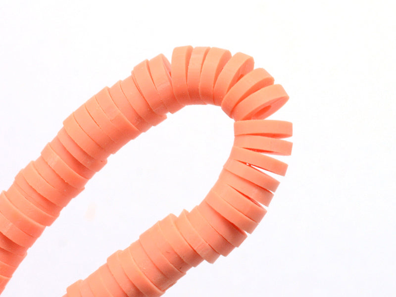 achat Boite de perles rondelles heishi 6 mm - orange corail