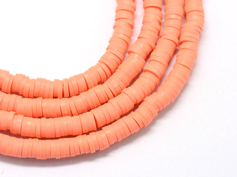 achat Boite de perles rondelles heishi 6 mm - orange corail